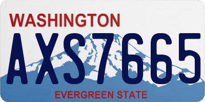 WA license plate AXS7665