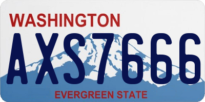 WA license plate AXS7666