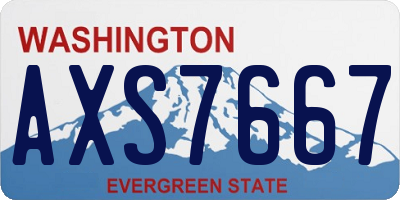 WA license plate AXS7667