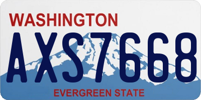 WA license plate AXS7668