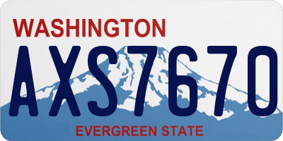 WA license plate AXS7670