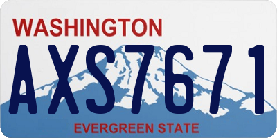 WA license plate AXS7671
