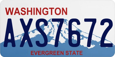 WA license plate AXS7672
