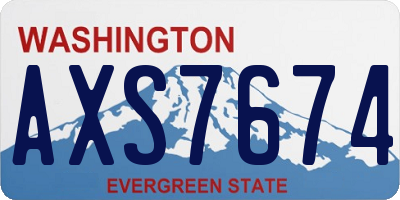 WA license plate AXS7674