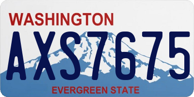 WA license plate AXS7675