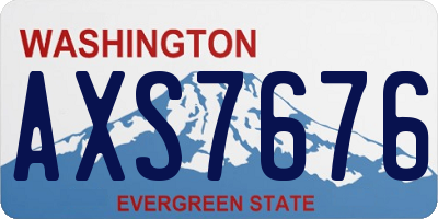 WA license plate AXS7676