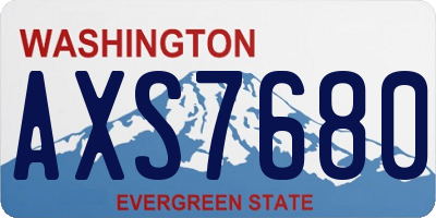 WA license plate AXS7680