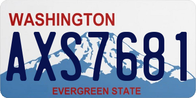 WA license plate AXS7681