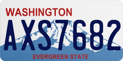 WA license plate AXS7682