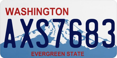 WA license plate AXS7683