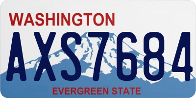 WA license plate AXS7684