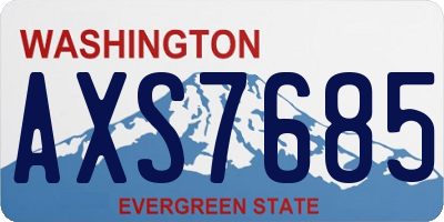 WA license plate AXS7685