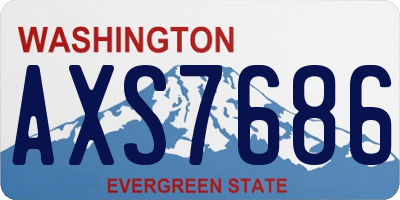 WA license plate AXS7686