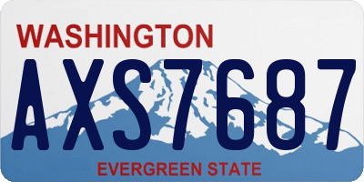 WA license plate AXS7687