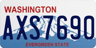 WA license plate AXS7690