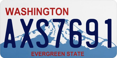 WA license plate AXS7691