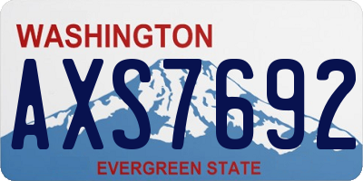 WA license plate AXS7692