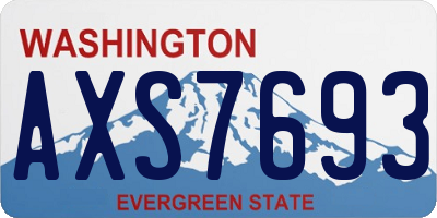 WA license plate AXS7693
