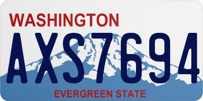 WA license plate AXS7694