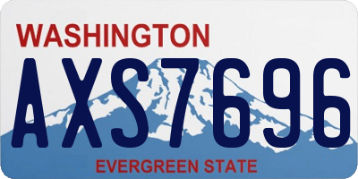 WA license plate AXS7696