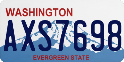WA license plate AXS7698
