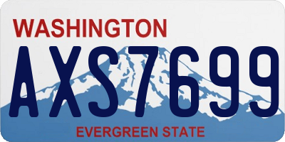 WA license plate AXS7699