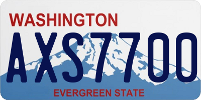 WA license plate AXS7700