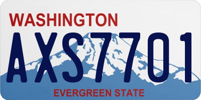 WA license plate AXS7701