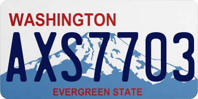 WA license plate AXS7703