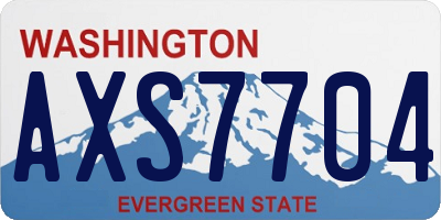 WA license plate AXS7704