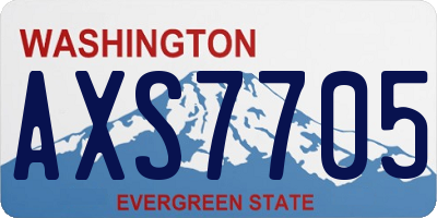 WA license plate AXS7705