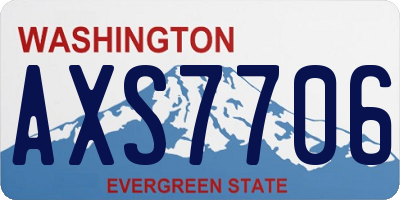 WA license plate AXS7706