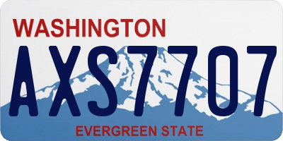 WA license plate AXS7707