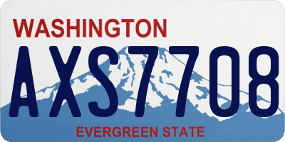 WA license plate AXS7708