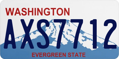 WA license plate AXS7712