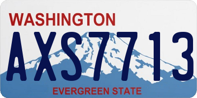 WA license plate AXS7713
