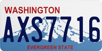 WA license plate AXS7716