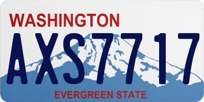 WA license plate AXS7717