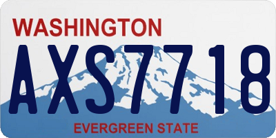 WA license plate AXS7718