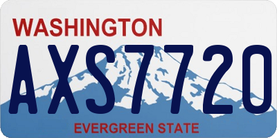 WA license plate AXS7720
