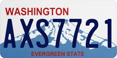 WA license plate AXS7721