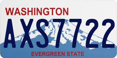 WA license plate AXS7722