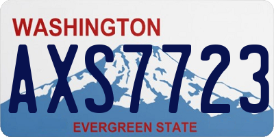 WA license plate AXS7723