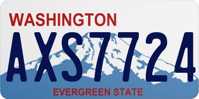 WA license plate AXS7724