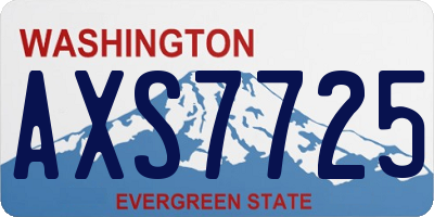 WA license plate AXS7725