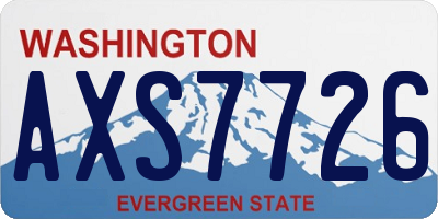 WA license plate AXS7726