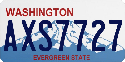 WA license plate AXS7727