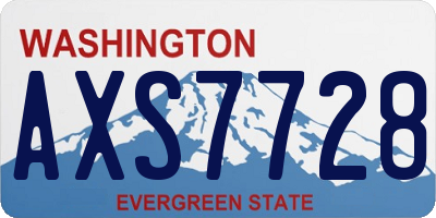 WA license plate AXS7728