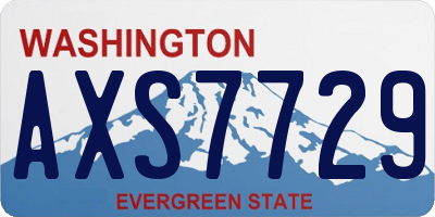 WA license plate AXS7729