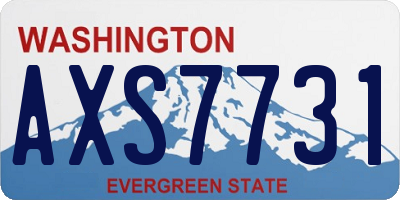 WA license plate AXS7731